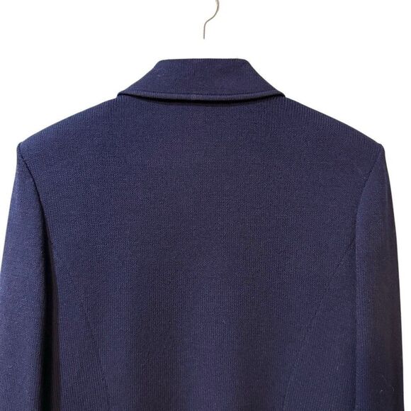 St. John Collection By Marie Gray Womens Four Button Santana Knit Jacket 10 Navy - Picture 4 of 13